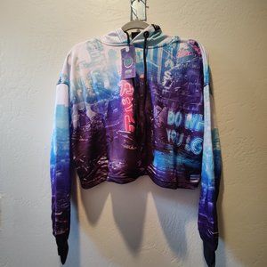 FreshHoods Cyberpunk Crop Hoodie, Size Medium